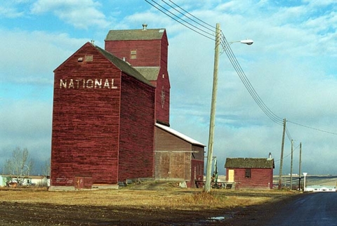 National wooden elevator at Clairmont , Alberta