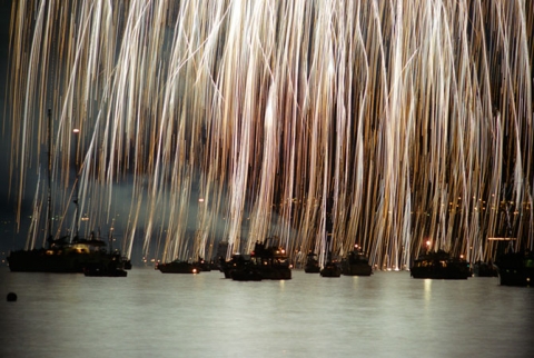 Fireworks in Vancouver,BC, entitled "Summer Rain"