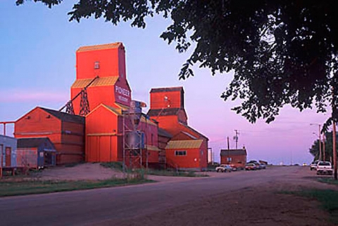 Pioneer grain elevators at Neudorf, Saskatchewan