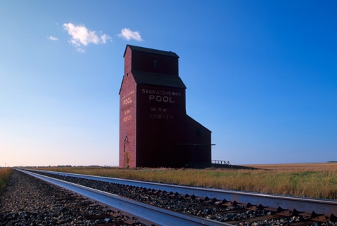 Last wooden grain elevator at Ridpath, Saskatchewan