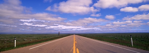 Endless road in Alberta entitled "Infinity"