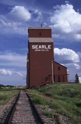 Image of Searle wooden grain elevator at Rowley, Alberta