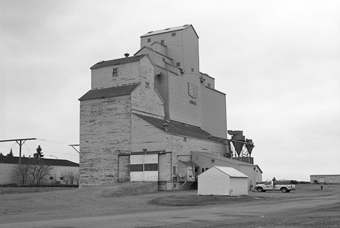 Wooden grain elevator at Hague, Saskatchewan