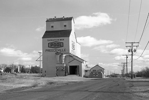 Wooden grain elevator at Preeceville, Saskatchewan