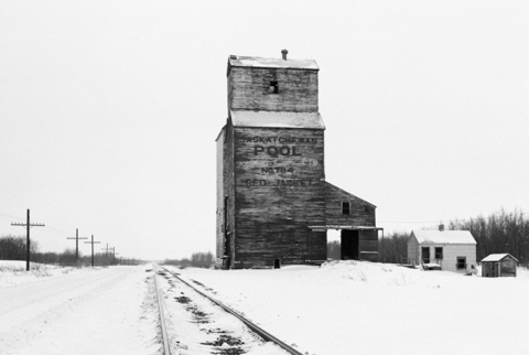 Image of wooden grain elevator at Red Jacket, Saskatchewan