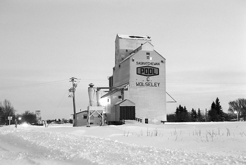 Image of Wolseley wooden grain elevator, Saskatchewan