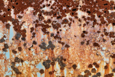 Image of rust and  loose paint entitled "Empty Future"