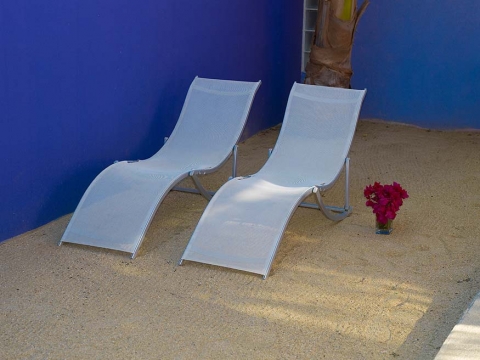 Chairs to relax on in courtyard