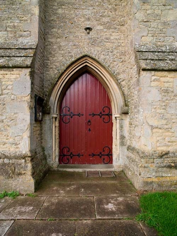 Photo of side doors to St Giles Church, Tetsworth, Oxfordshire, UK