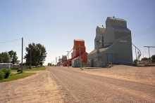 Wooden Grain Elevators at Nanton, Alberta