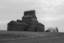 Image of wooden grain elevator at White Bear, Saskatchewan