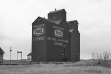 Wooden grain elevator at Lockwood Saskatchewan